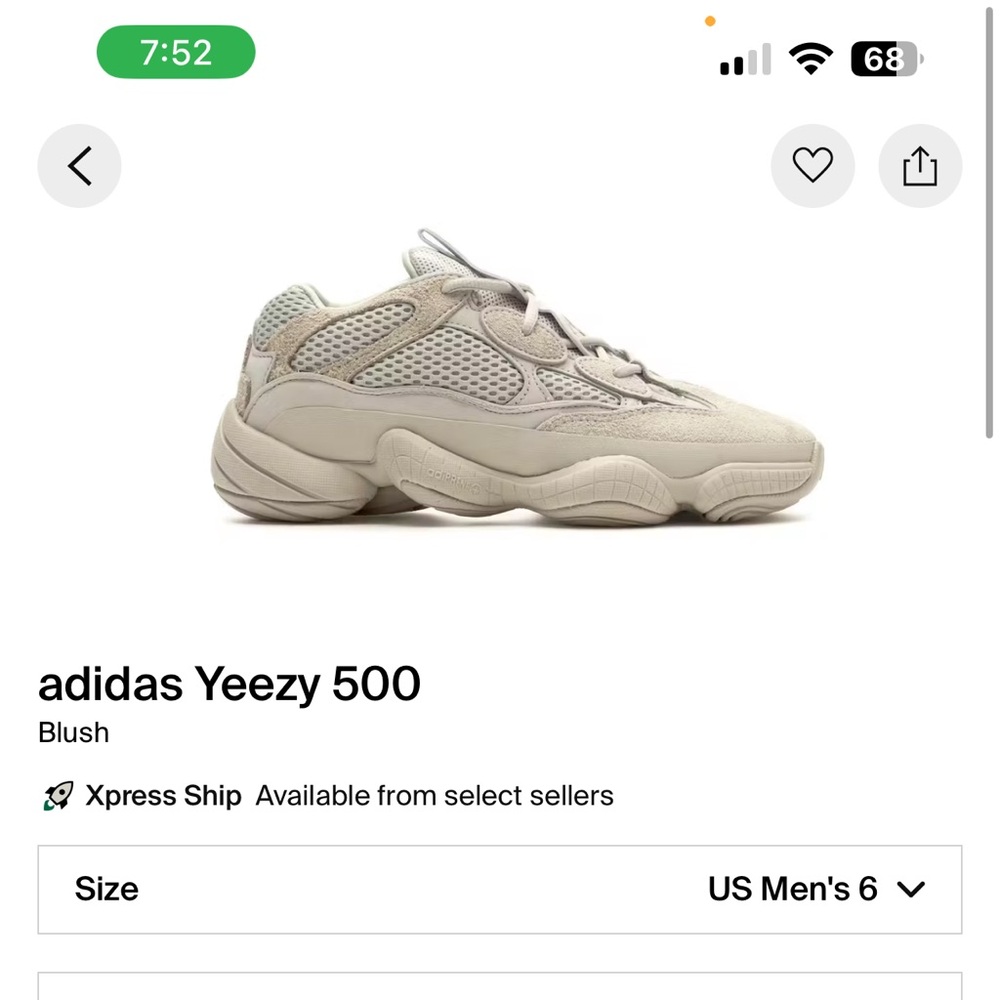 Adidas Yeezy 500 Sneakers in Blush